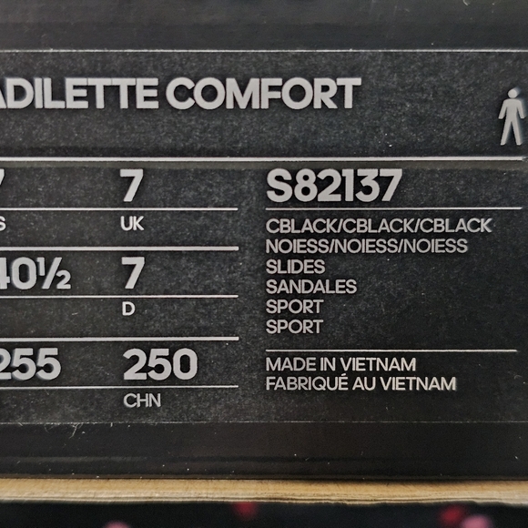 Adidas Adilette Comfort Slides - Black - Picture 3 of 3